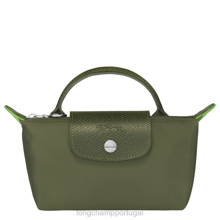 artigos de couro floresta H88N670 bolsa le pliage verde com alça mulheres Longchamp