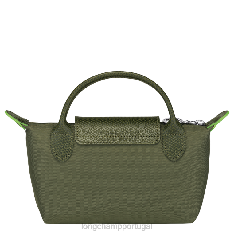 artigos de couro floresta H88N670 bolsa le pliage verde com alça mulheres Longchamp