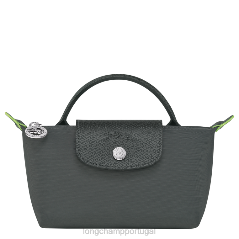artigos de couro grafite H88N672 bolsa le pliage verde com alça mulheres Longchamp