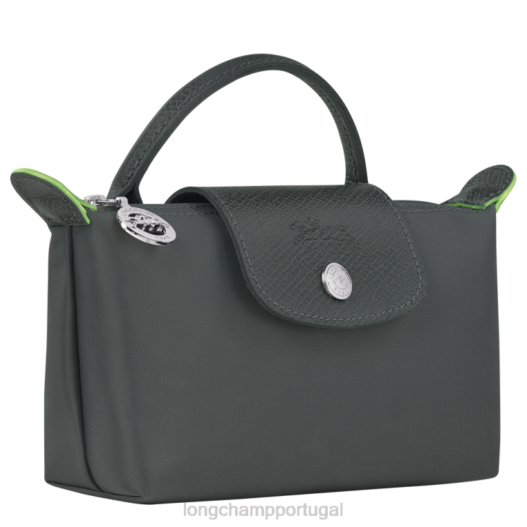 artigos de couro grafite H88N672 bolsa le pliage verde com alça mulheres Longchamp