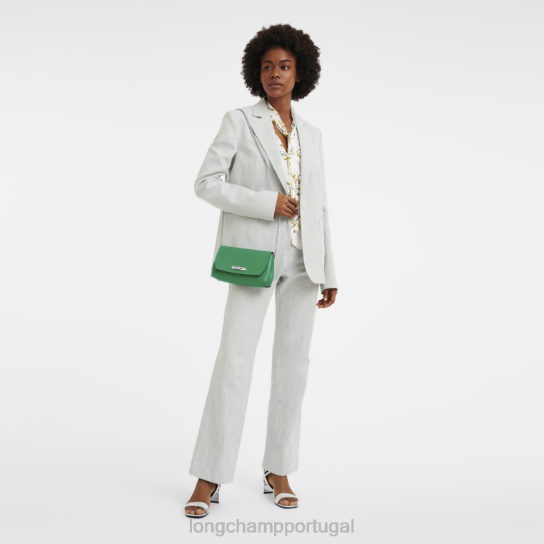 artigos de couro grama/luz verde H88N248 embreagem rosa mulheres Longchamp