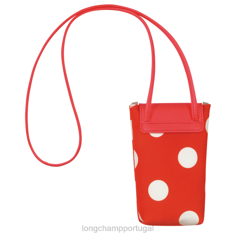 artigos de couro laranja H88N676 capa de telefone da coleção le pliage com renda de couro mulheres Longchamp