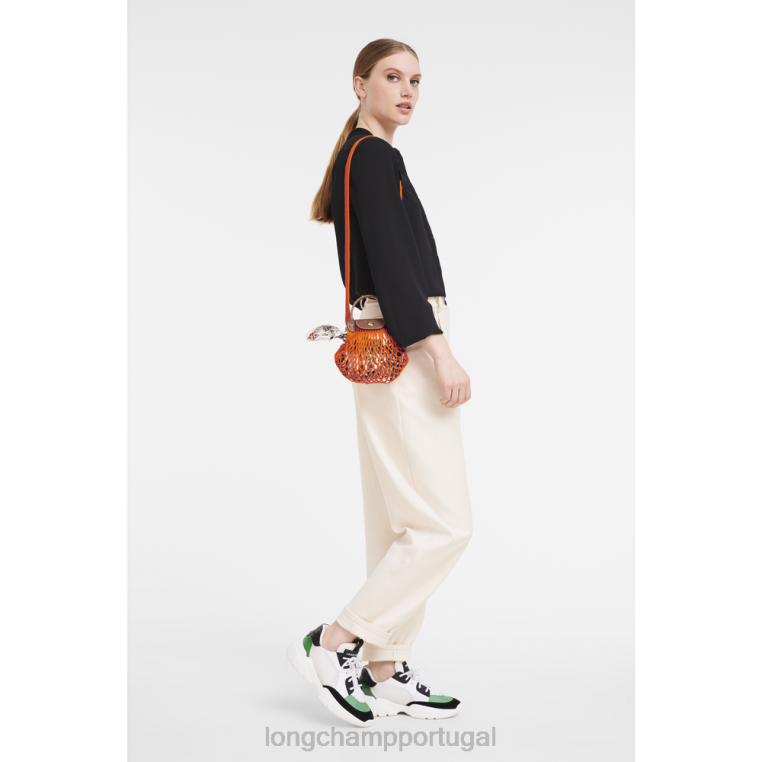 artigos de couro laranja H88N6 bolsa de malha de filé le pliage mulheres Longchamp