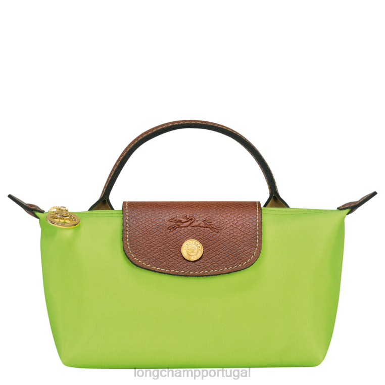 artigos de couro luz verde H88N663 le pliage bolsa original com alça mulheres Longchamp