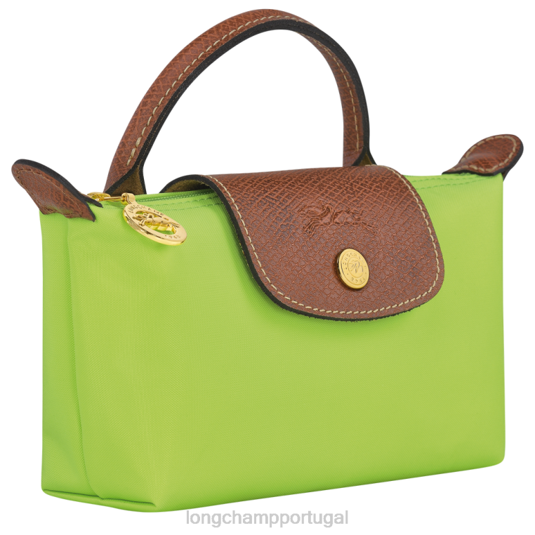 artigos de couro luz verde H88N663 le pliage bolsa original com alça mulheres Longchamp