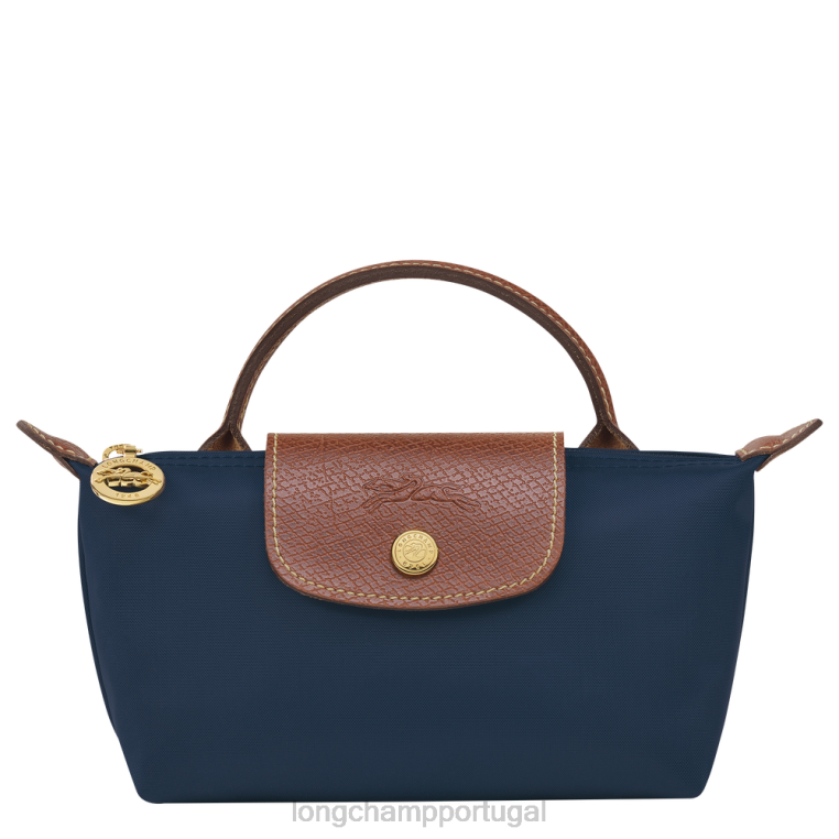 artigos de couro marinha H88N665 le pliage bolsa original com alça mulheres Longchamp