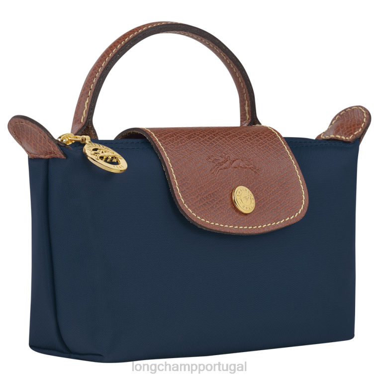artigos de couro marinha H88N665 le pliage bolsa original com alça mulheres Longchamp