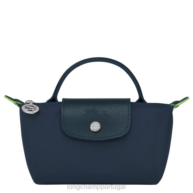 artigos de couro marinha H88N673 bolsa le pliage verde com alça mulheres Longchamp