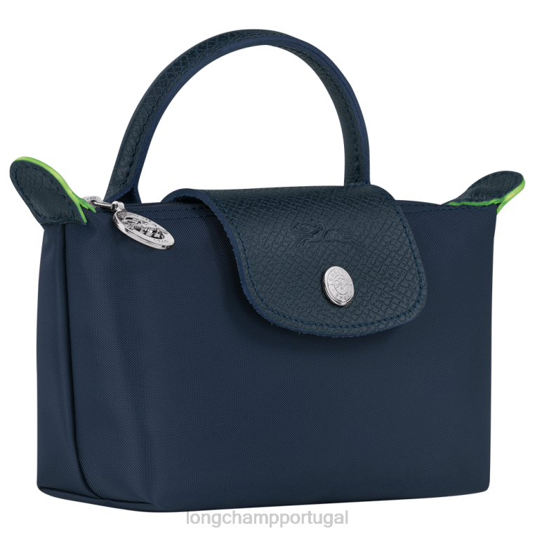 artigos de couro marinha H88N673 bolsa le pliage verde com alça mulheres Longchamp