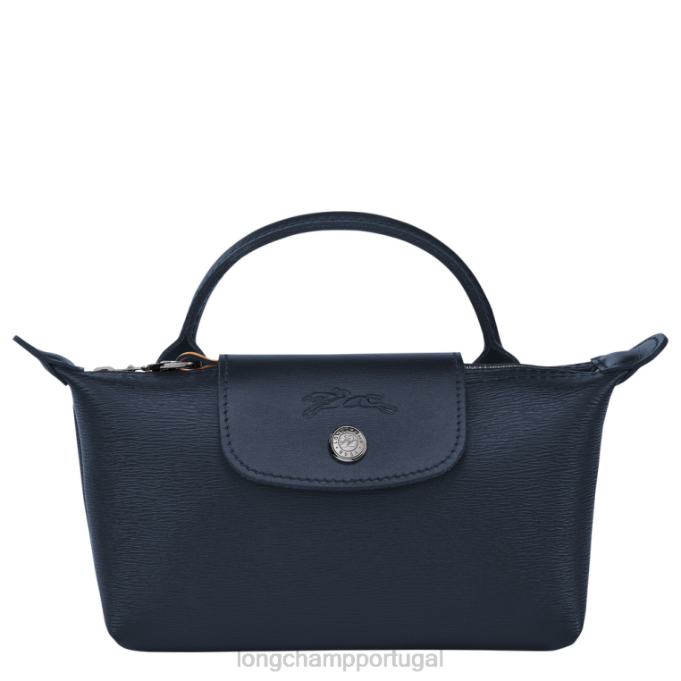 artigos de couro marinha H88N680 bolsa le pliage city com alça mulheres Longchamp
