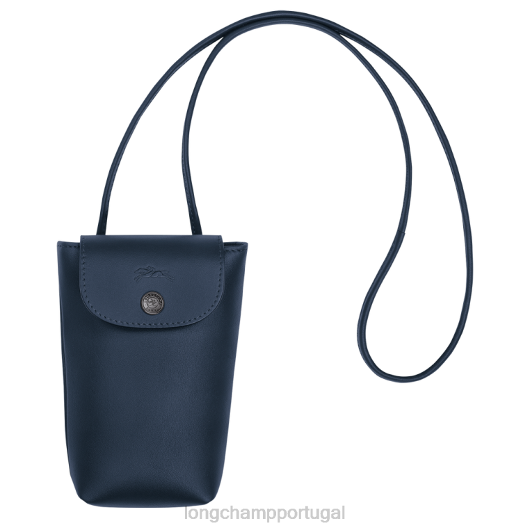 artigos de couro marinha H88N720 capa de telefone le pliage xtra com renda de couro mulheres Longchamp