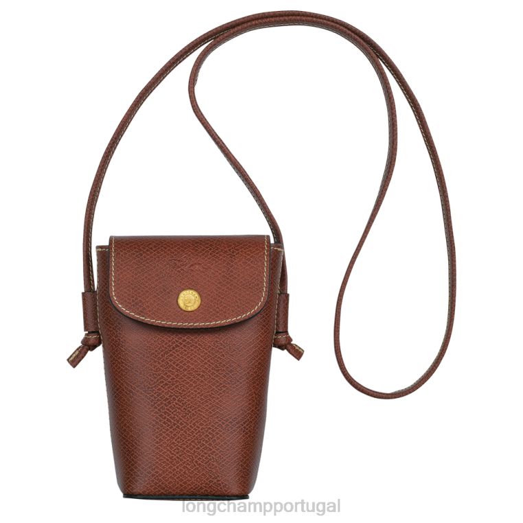 artigos de couro marrom H88N708 capa de telefone epure com renda de couro mulheres Longchamp