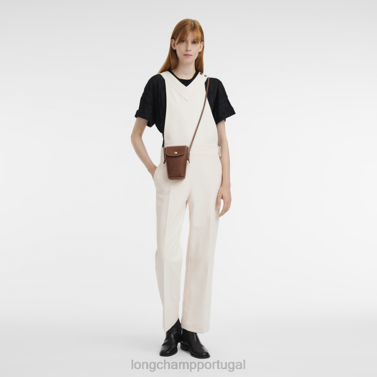 artigos de couro marrom H88N708 capa de telefone epure com renda de couro mulheres Longchamp