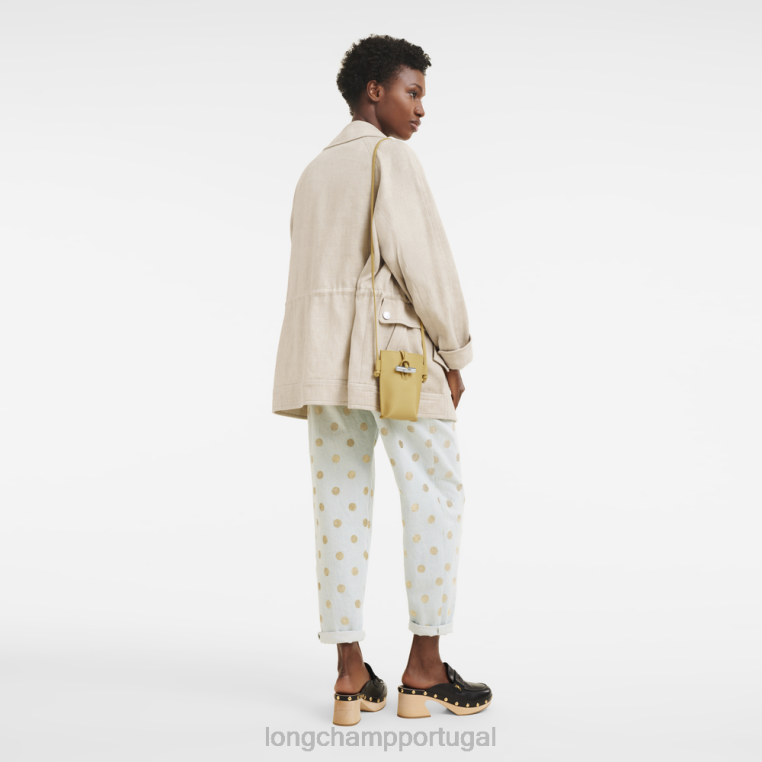 artigos de couro milho H88N685 capa de telefone roseau com renda mulheres Longchamp