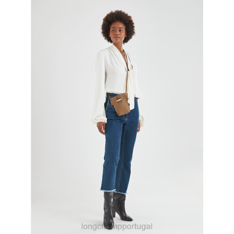 artigos de couro natural H88N684 capa de telefone roseau com renda mulheres Longchamp