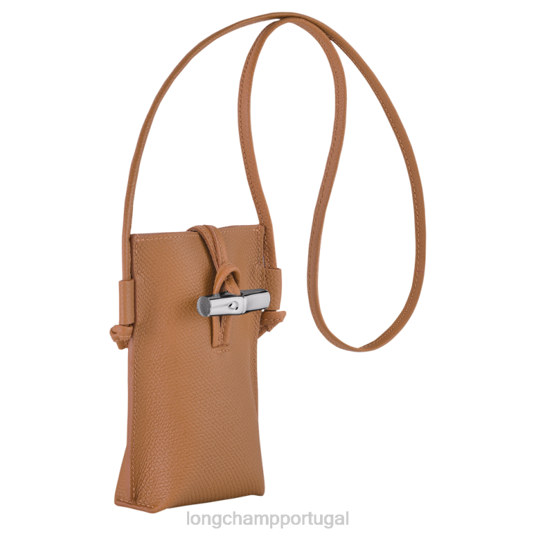artigos de couro natural H88N684 capa de telefone roseau com renda mulheres Longchamp