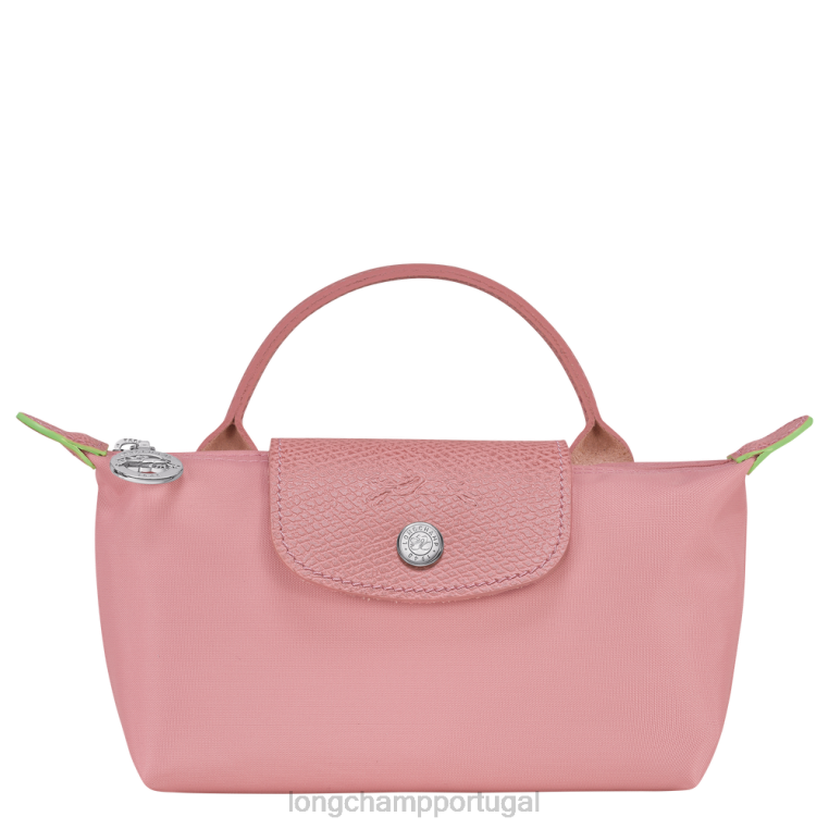 artigos de couro pétala rosa H88N675 bolsa le pliage verde com alça mulheres Longchamp