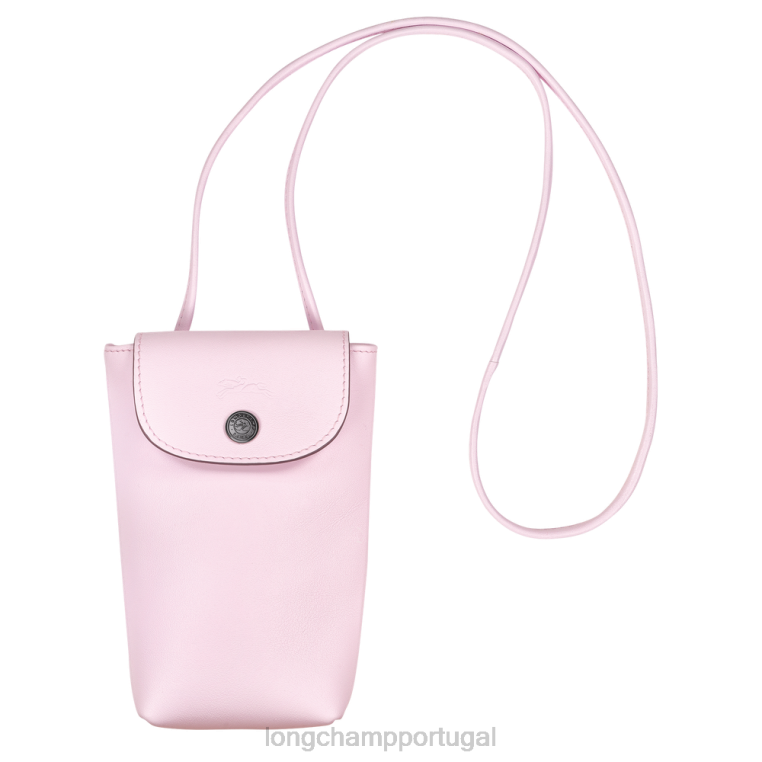 artigos de couro pétala rosa H88N722 capa de telefone le pliage xtra com renda de couro mulheres Longchamp