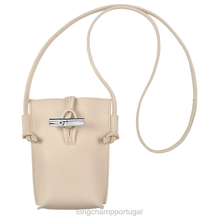 artigos de couro papel H88N686 capa de telefone roseau com renda mulheres Longchamp