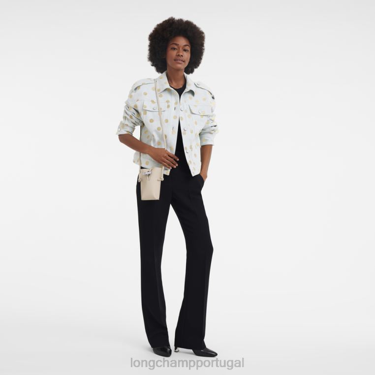 artigos de couro papel H88N686 capa de telefone roseau com renda mulheres Longchamp