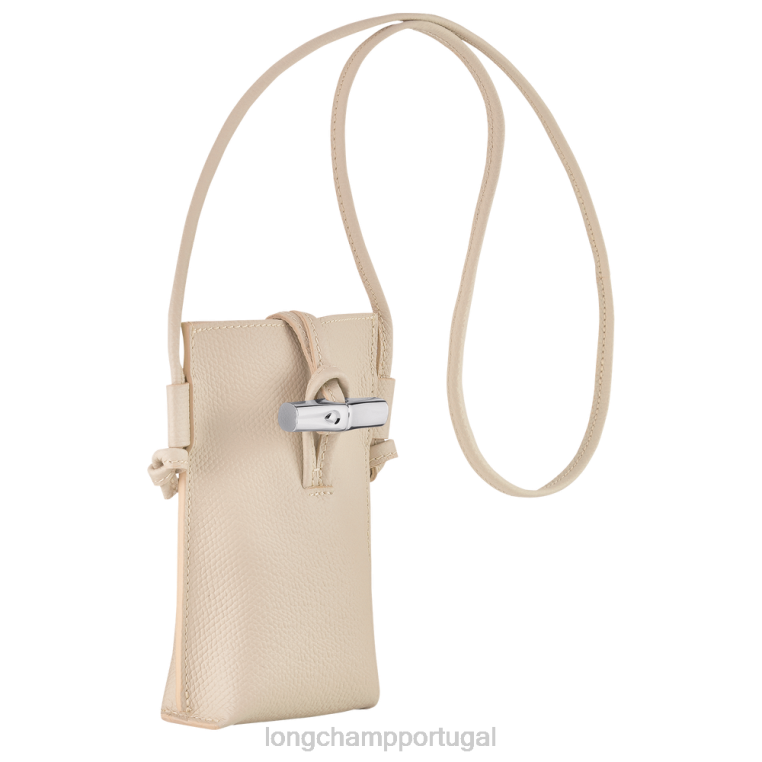 artigos de couro papel H88N686 capa de telefone roseau com renda mulheres Longchamp