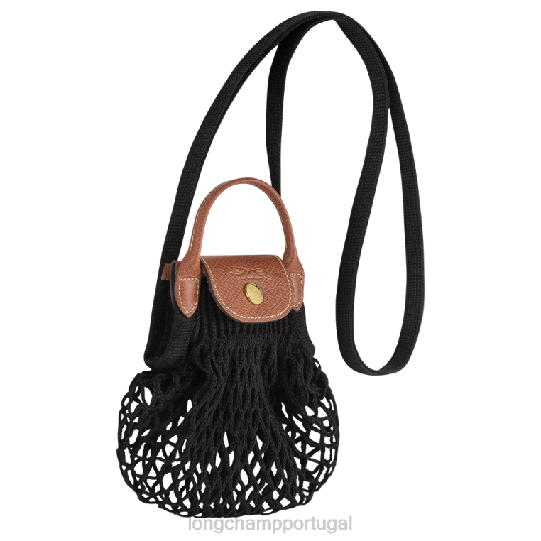 artigos de couro preto H88N218 bolsa de malha de filé le pliage mulheres Longchamp
