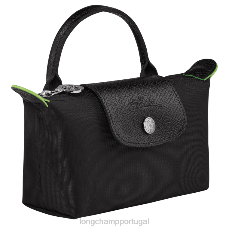 artigos de couro preto H88N669 bolsa le pliage verde com alça mulheres Longchamp