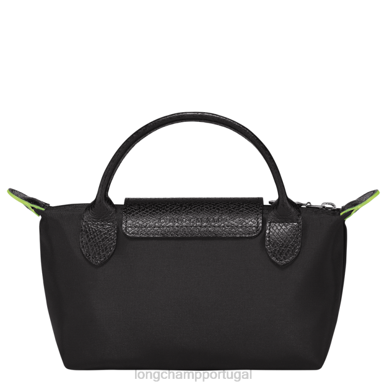 artigos de couro preto H88N669 bolsa le pliage verde com alça mulheres Longchamp