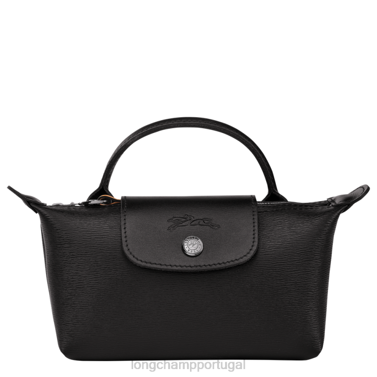 artigos de couro preto H88N678 bolsa le pliage city com alça mulheres Longchamp