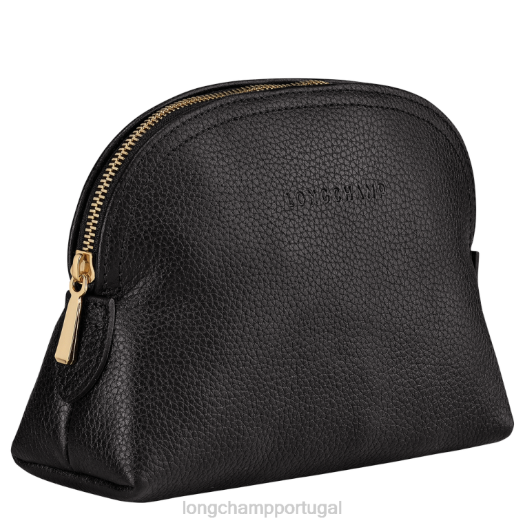 artigos de couro preto H88N694 bolsa foulonne mulheres Longchamp
