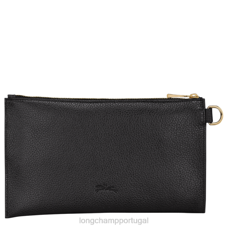 artigos de couro preto H88N699 bolsa foulonne mulheres Longchamp