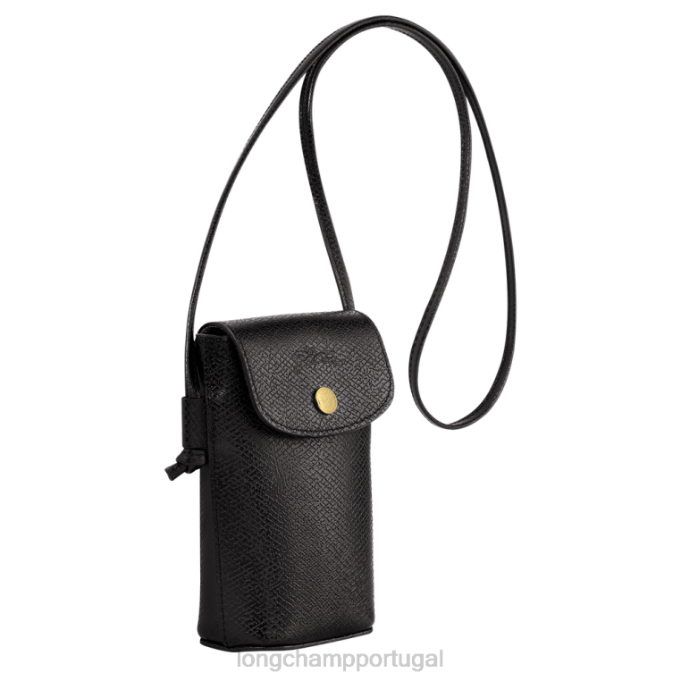 artigos de couro preto H88N706 capa de telefone epure com renda de couro mulheres Longchamp