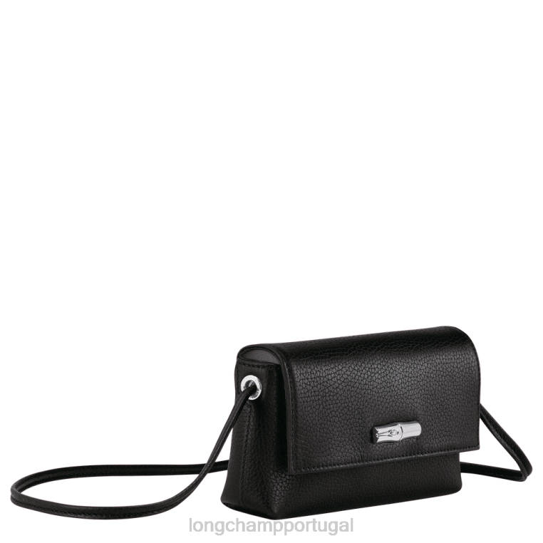 artigos de couro preto H88N9 clutch essencial roseau mulheres Longchamp