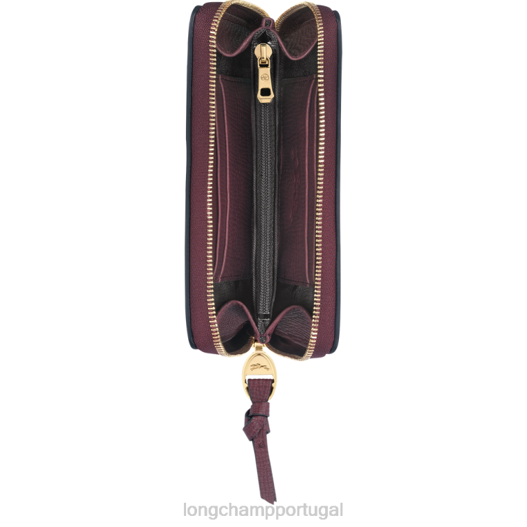 artigos de couro Borgonha H88N614 carteira de caixa de correio mulheres Longchamp