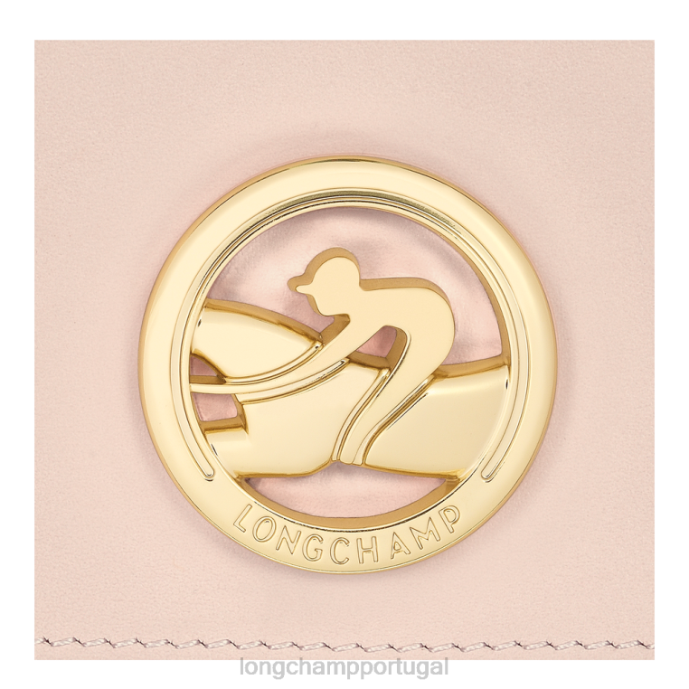 artigos de couro Rosa pálido H88N557 carteira box trot mulheres Longchamp