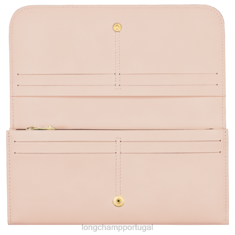 artigos de couro Rosa pálido H88N561 carteira continental box-trot mulheres Longchamp