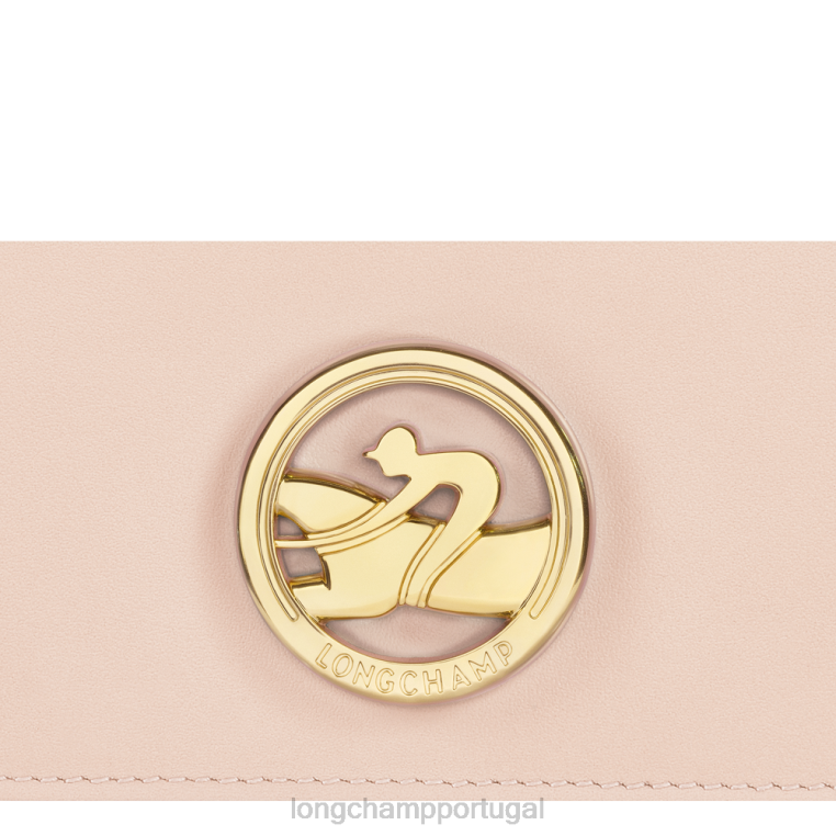 artigos de couro Rosa pálido H88N561 carteira continental box-trot mulheres Longchamp
