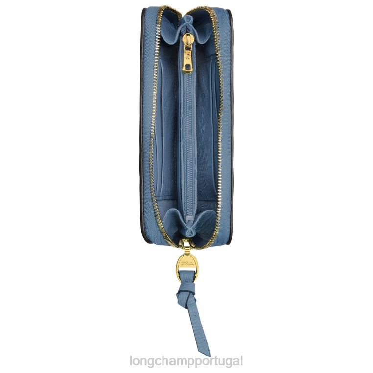 artigos de couro ardósia H88N616 carteira de caixa de correio mulheres Longchamp