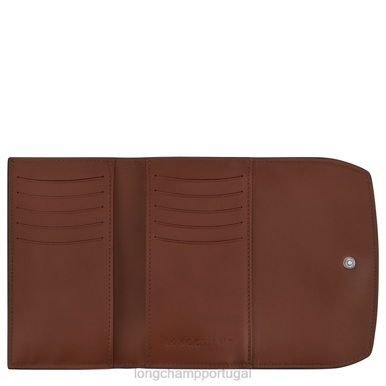 artigos de couro ébano H88N562 carteira rosa mulheres Longchamp