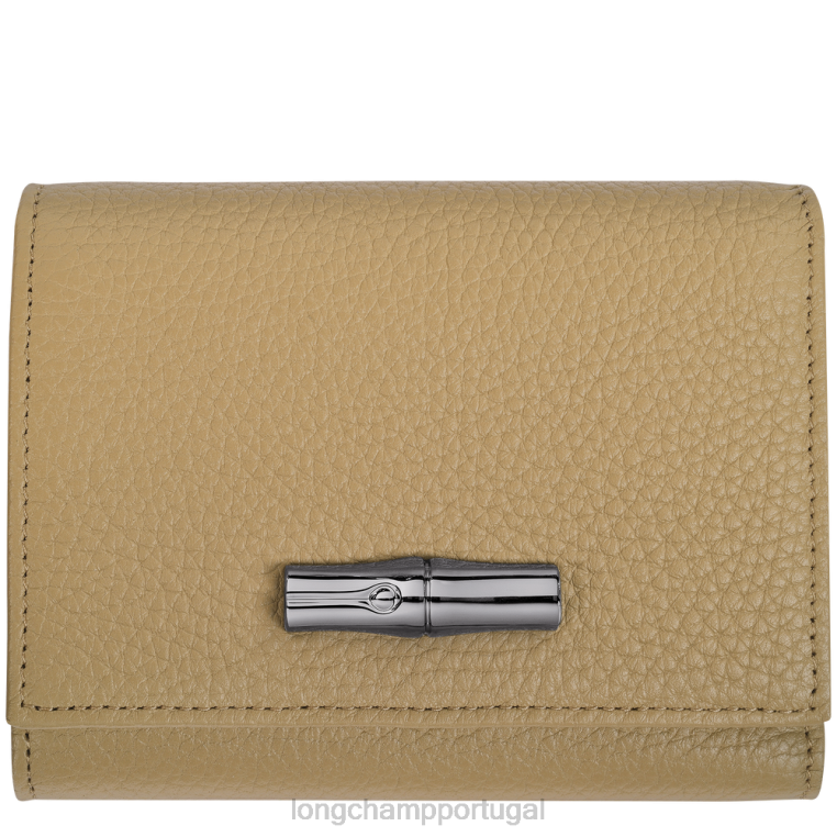 artigos de couro bege H88N572 carteira essencial roseau mulheres Longchamp
