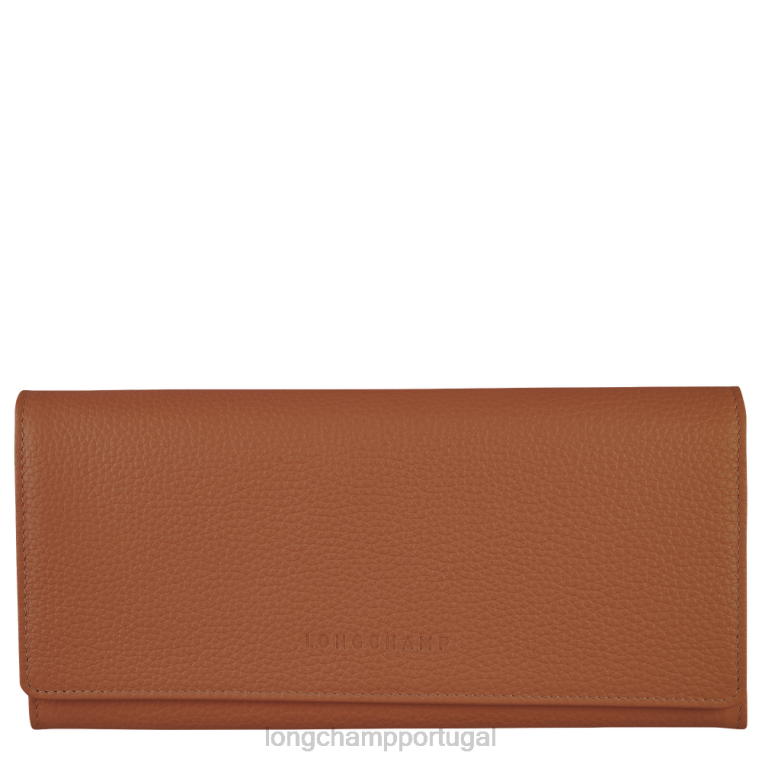 artigos de couro caramelo H88N604 carteira continental le foulonne mulheres Longchamp