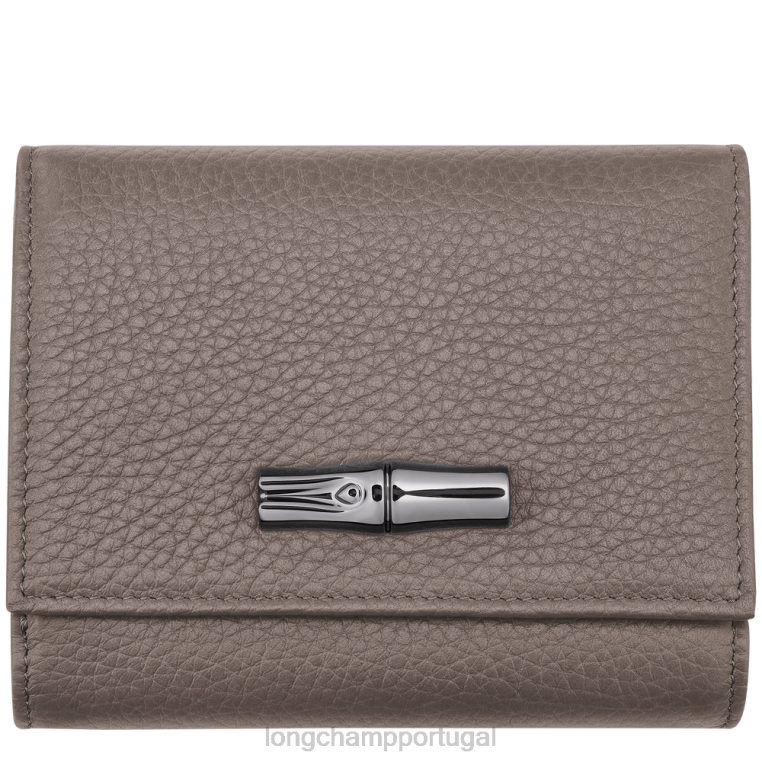 artigos de couro cinza H88N573 carteira essencial roseau mulheres Longchamp
