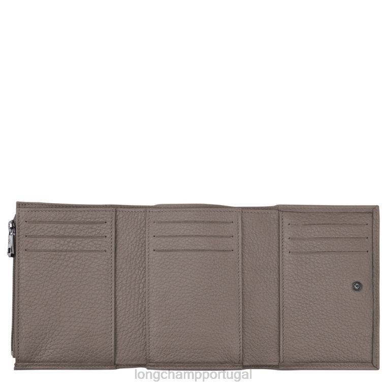 artigos de couro cinza H88N573 carteira essencial roseau mulheres Longchamp