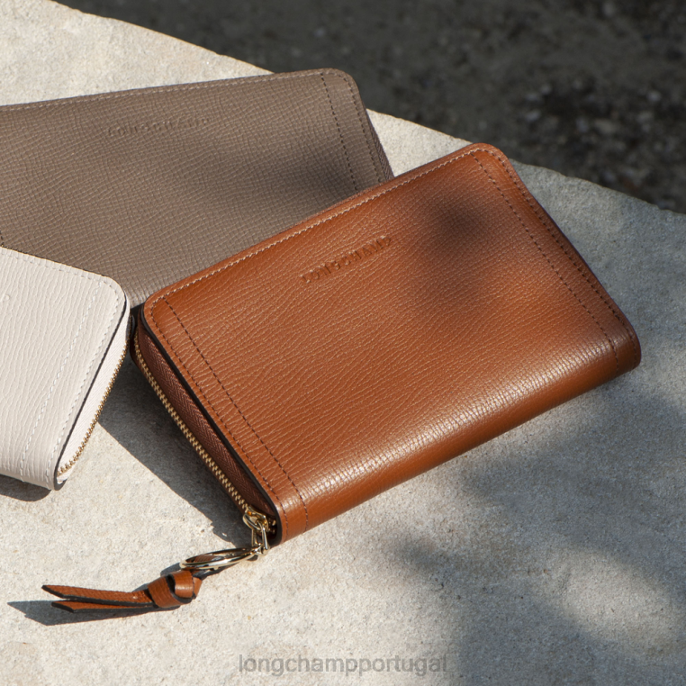 artigos de couro cinza H88N615 carteira de caixa de correio mulheres Longchamp