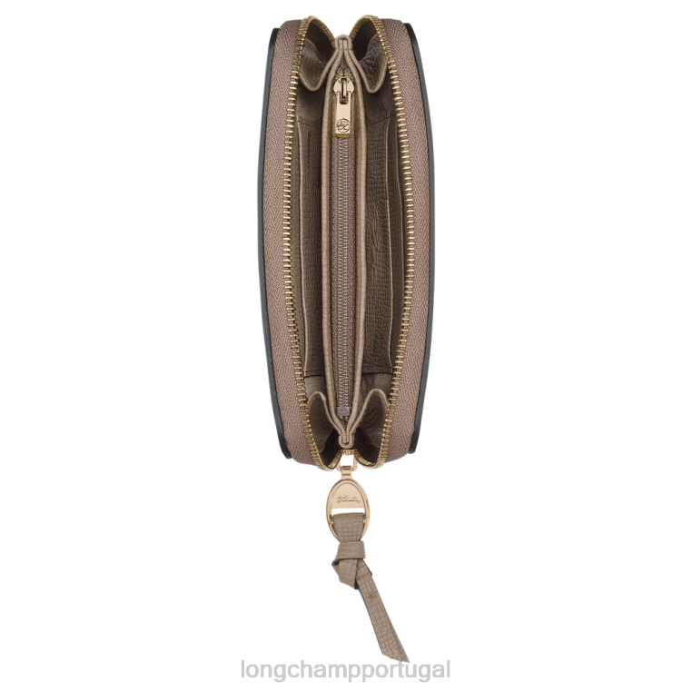 artigos de couro cinza H88N615 carteira de caixa de correio mulheres Longchamp
