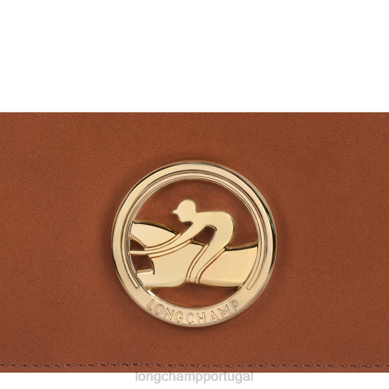 artigos de couro conhaque H88N560 carteira continental box-trot mulheres Longchamp