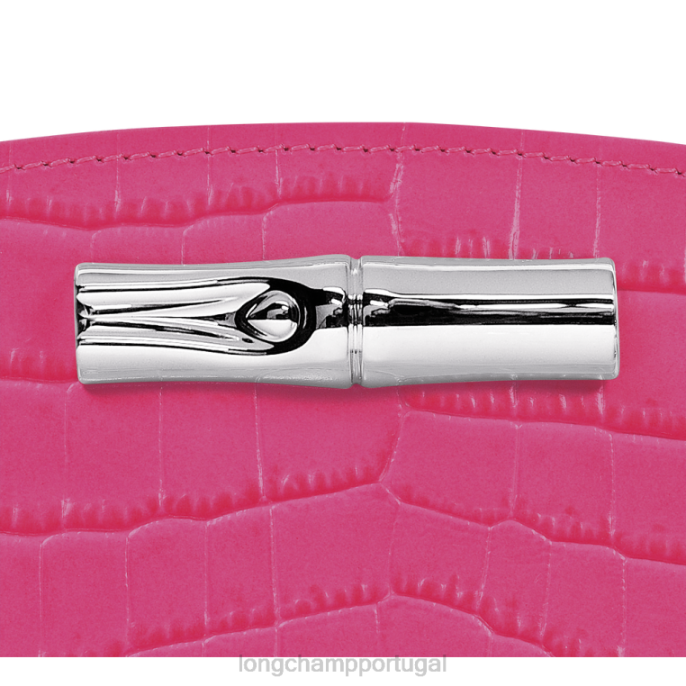 artigos de couro fúcsia H88N593 carteira rosa mulheres Longchamp