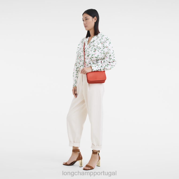 artigos de couro laranja H88N328 carteira le foulonne com corrente mulheres Longchamp