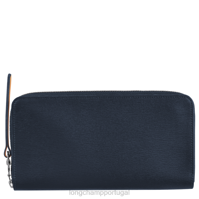 artigos de couro marinha H88N552 carteira le pliage city com zíper mulheres Longchamp