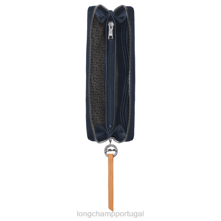 artigos de couro marinha H88N552 carteira le pliage city com zíper mulheres Longchamp
